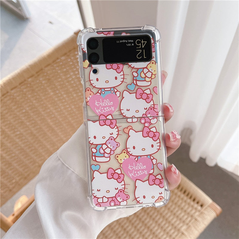 Pink Hello Kitty Samsung Galaxy Z Flip 5 Clear Case