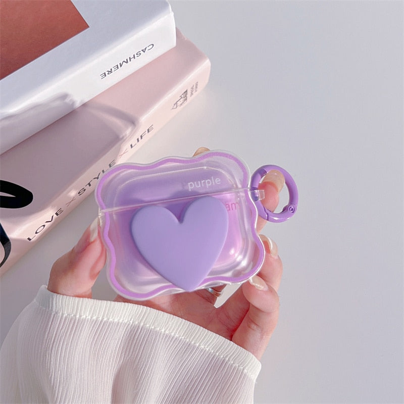 3D Candy Color Bow Gradient Clear Earphone Case For Airpods