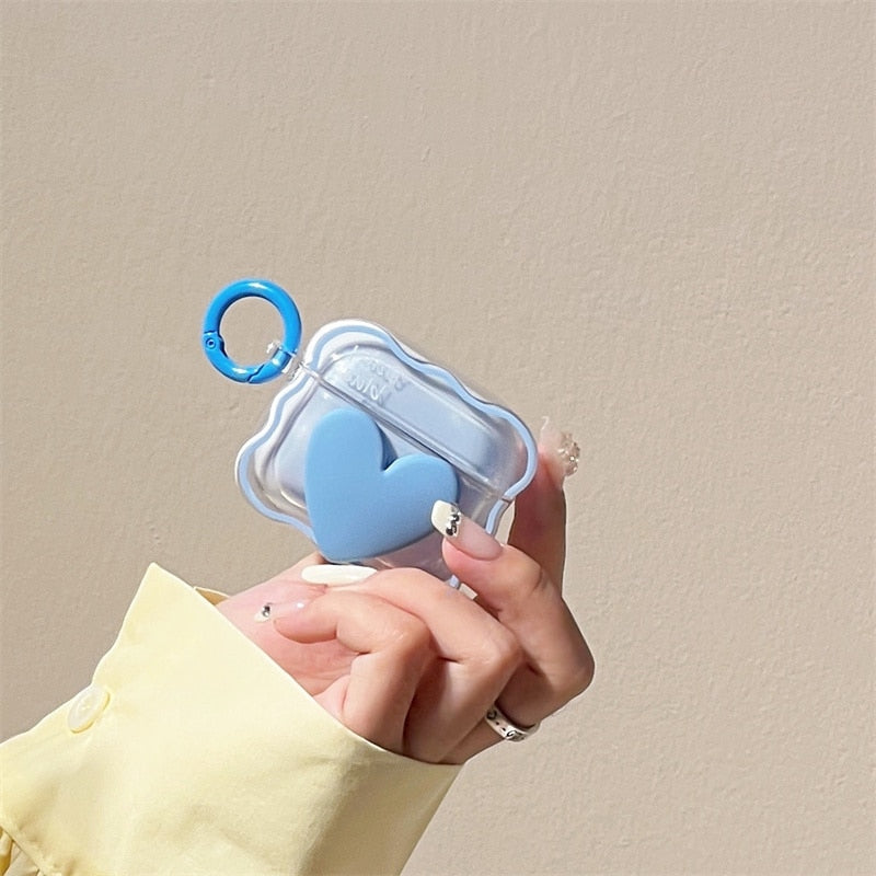 3D Candy Color Bow Gradient Clear Earphone Case For Airpods