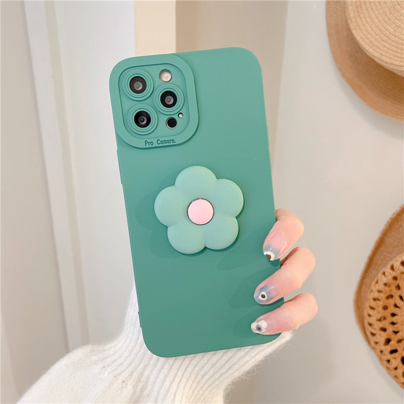 3D Cartoon Flower Cute Silicone Soft Case for iPhone