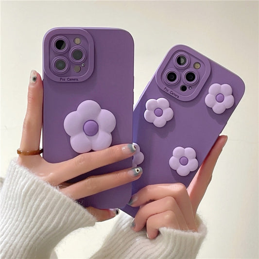 3D Cartoon Flower Cute Silicone Soft Case for iPhone