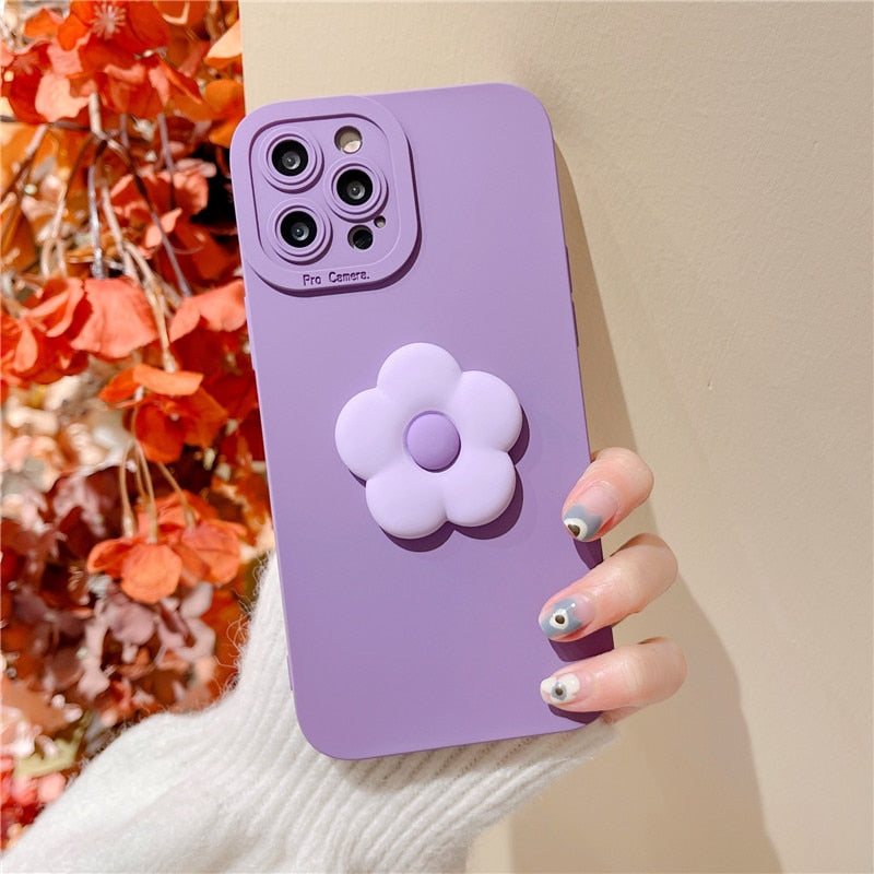 3D Cartoon Flower Cute Silicone Soft Case for iPhone